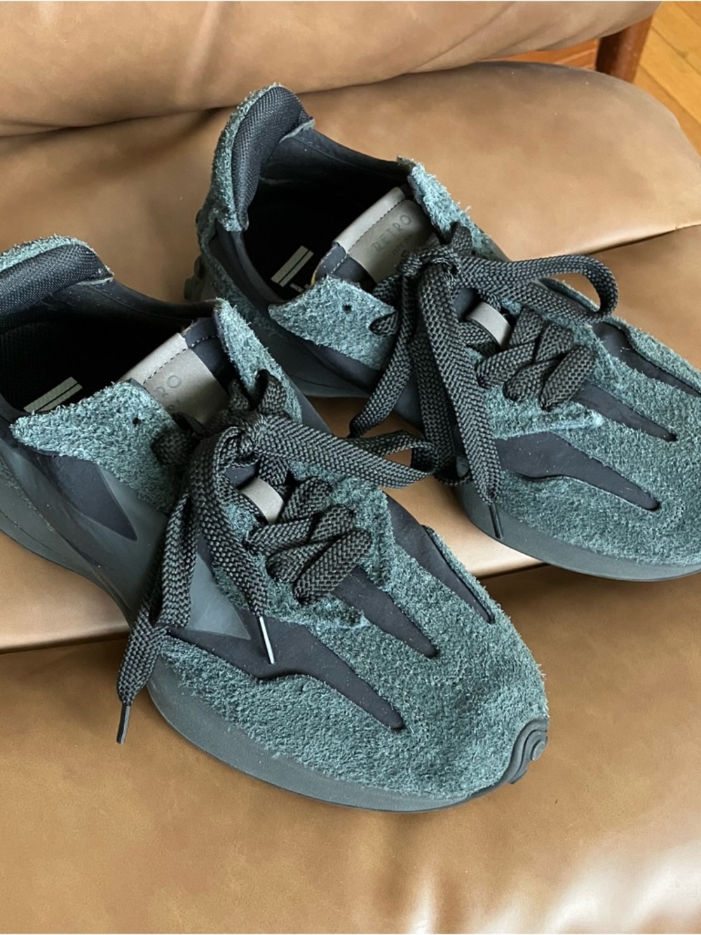 Maden Dark gray and Black Textured Suede Sneakers 👟